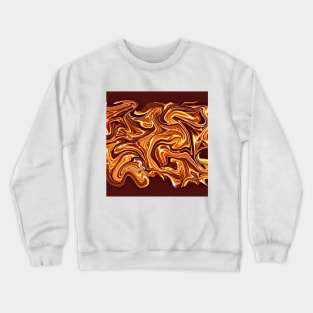 Abstract Fluid Golden Texture Crewneck Sweatshirt